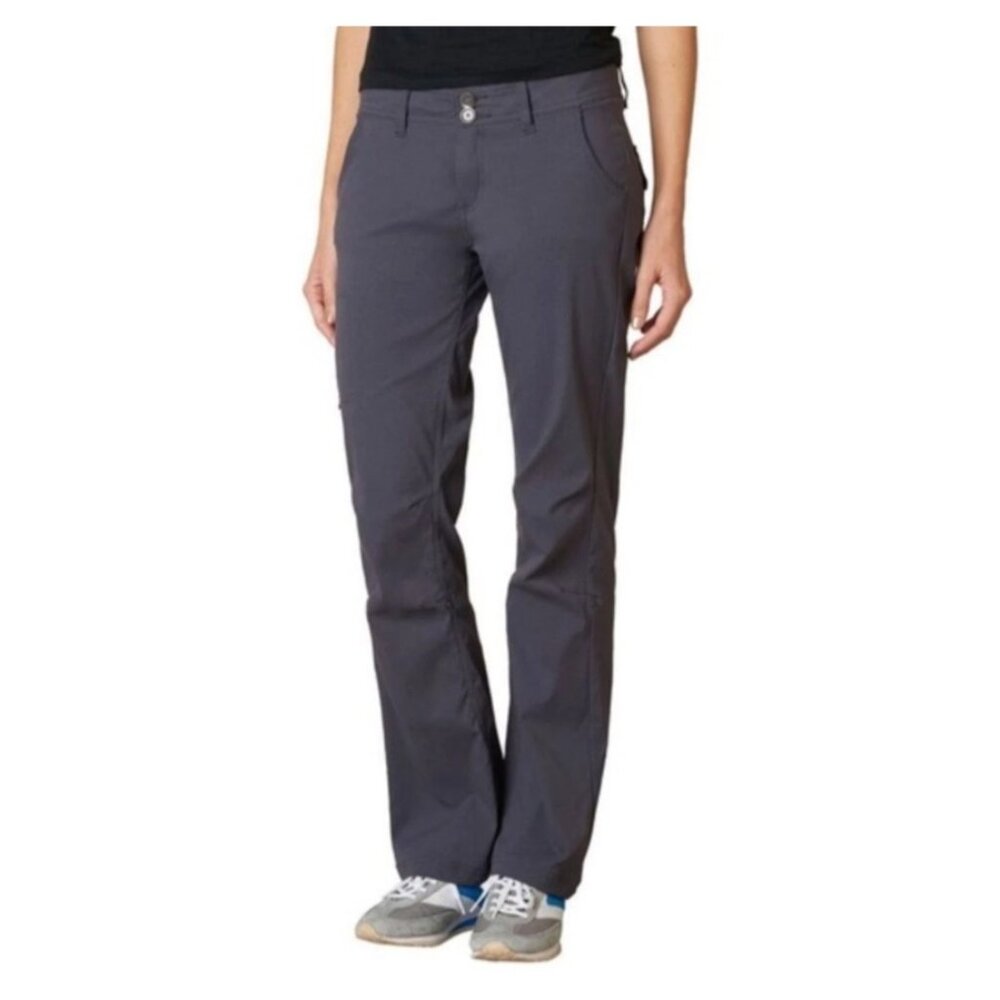 prAna Halle Women's Pants Convertible Roll-Up legs Gray Hiking Outdoors